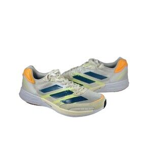 Adidas Mens 6.5 Adizero Adios 6 White Teal Flamingo Orange Running Shoes GY0894